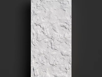 White Textured Wall with Rough Plaster Surface and Natural Patterns 3d model