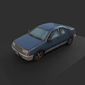 Blue Classic Car Exterior View 3D Rendered With Sleek Body And Black Wheels
