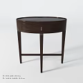 Modern Wooden Bedside Table With Round Top And Single Drawer Design 3d model