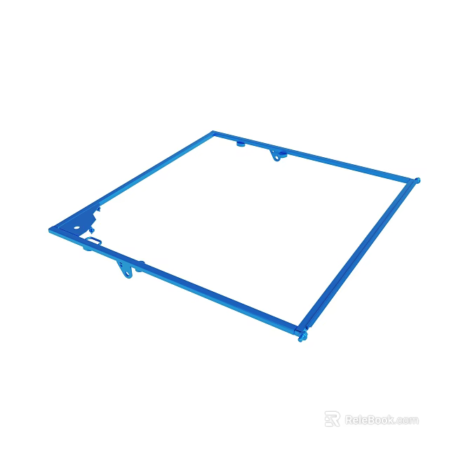 Blue Square Metal Frame With Support Brackets And Durable Structure Design 3d model 