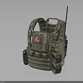 Durable Khaki Tactical Vest With Multiple Straps Pockets And Red Cross Badge