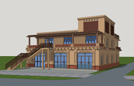 New Chinese Style Folk House Rural Folk House 3d model