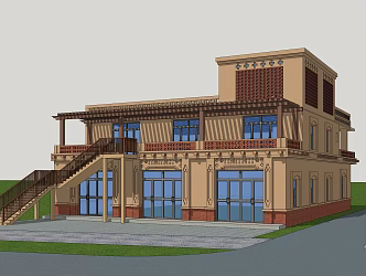 New Chinese Style Folk House Rural Folk House 3d model