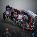 Advanced Futuristic Mechanical Weapon Featuring Multiple Barrels Glowing Missiles And Metal Details