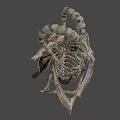 Skeletal Dragon Game Movie Character With Metallic Structure And Intricate Bones