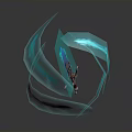 Glowing Blue Sword With Decorative Hilt And Blue Energy Fragments On Dark Background