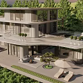 Modern Single Family Villa With Large Windows Terrace And Surrounding Greenery
