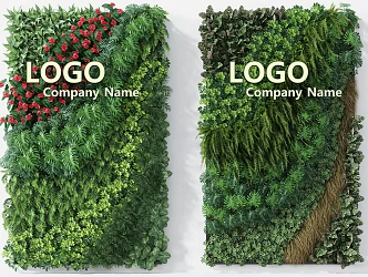 Modern Green Wall 3d model