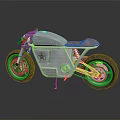 Custom Vintage Motorcycle With Silver Metallic Body Brown Leather Seat And Chrome Wheels