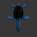 Blue Spotted Aquatic Animal With Black Spiky Shell And Turtle Like Design