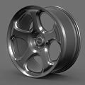 Silver Automotive Tire Wheel Rim With Five Spoke Design And Metallic Finish