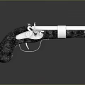 Vintage Metal Pistol Sculpture With Intricate Carving Details And Craftsmanship