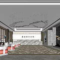 modern club hall reception hall reception area reception area private club reception hall 3d model