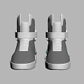 Modern High Top Gray And White Shoes With Strap Detail And White Sole Design