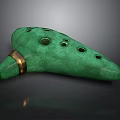 Elegant Green Ceramic Ocarina With Golden Ring Musical Instrument For Daily Use