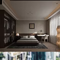 Modern Wave Shaped Floor Lamp With Fabric Shade And Metal Stand In Living Room