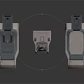 Industrial Mechanical Components In Grey Black With Structured Surfaces And Interfaces