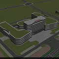 Aerial Planning of Modern Building Complex With Green Roofs and Surrounding Road Layout