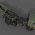 Military Green Heavy Duty Flatbed Utility Truck With Multi Axle And Large Cargo Bed