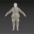 Man in Full Military Uniform With Helmet Tactical Gear and Boots Standing Pose