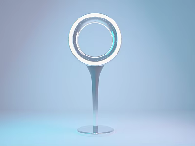 Smart Machine Illuminated Circular Ring Lighting Device With Silver Base Modern Design 3d model
