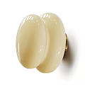Modern Ivory White Wall Lamp With Two Oval Shades And Golden Metal Base