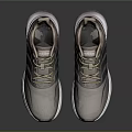 Gray Running Sneakers With Blue Stripes Mesh Upper And Reflective White Sole