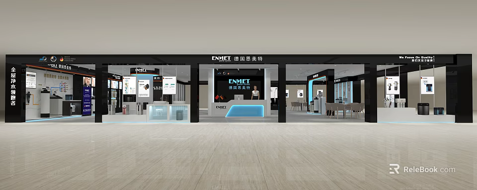 ENMET Modern Retail Store With Stylish Interior And Product Display Area 3d model 