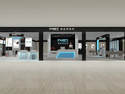 ENMET Modern Retail Store With Stylish Interior And Product Display Area 3d model