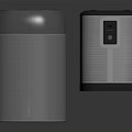 Modern Smart Wireless Speakers With Cylindrical Design Textured Surface And LED Display For Home Use