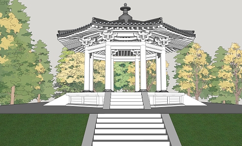 Chinese Pavilion Octagonal Pavilion 3d model