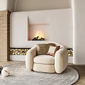 Modern Single Sofa Casual Single Sofa 3d model