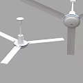 Modern Air Conditioner Fan With White Blades And Ceiling Mount Design