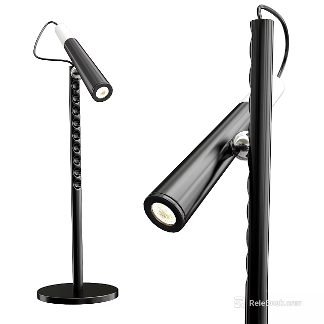 Modern Black Adjustable Desk Lamp With Metal Stand And Rotatable Light Head 3d model