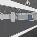 Modern Office Corridor Interior With Glass Partitions Bright Lighting And Wooden Flooring