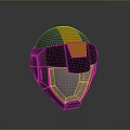Tactical Weapon Helmet With Modern Gray Black And Orange Futuristic Design