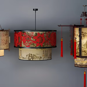 Chinese Chandelier Decorative Lamp 3d model