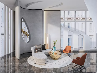 Modern leisure area Sales office Negotiation area 3d model
