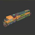 Yellow And Black Freight Locomotive Model With 4149 Number And Detailed Design