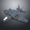 Gray 3D Rendered Fighter Jet Model With Sleek Design And Cockpit 3d model