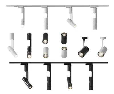 Various Styles Modern Black White Downlights And Spotlights For Home Lighting 3d model