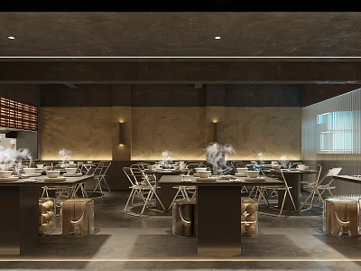 Industrial LOFT Hot Pot Shop 3d model