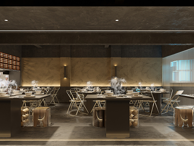 Industrial LOFT Hot Pot Shop 3d model