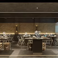 Modern Restaurant Interior Design With Dining Tables Chairs Stylish Lighting And Wall Decor