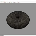 Round Woven Cushion With Spiral Textured Surface And Neutral Light Brown Tone