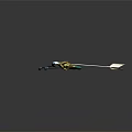 Ornate Bow And Arrows With Green Gold Accents And Blue Fletching Design