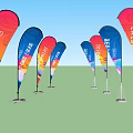 Colorful Feather Flag Advertising Billboards With Multiple Designs For Outdoor Promotion