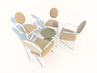 Modern leisure table and chair combination table and chair combination 3d model