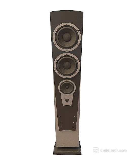 Stylish Living Room Setup With Floor Standing Speaker And Home Audio System 3d model 