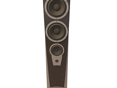 Stylish Living Room Setup With Floor Standing Speaker And Home Audio System 3d model